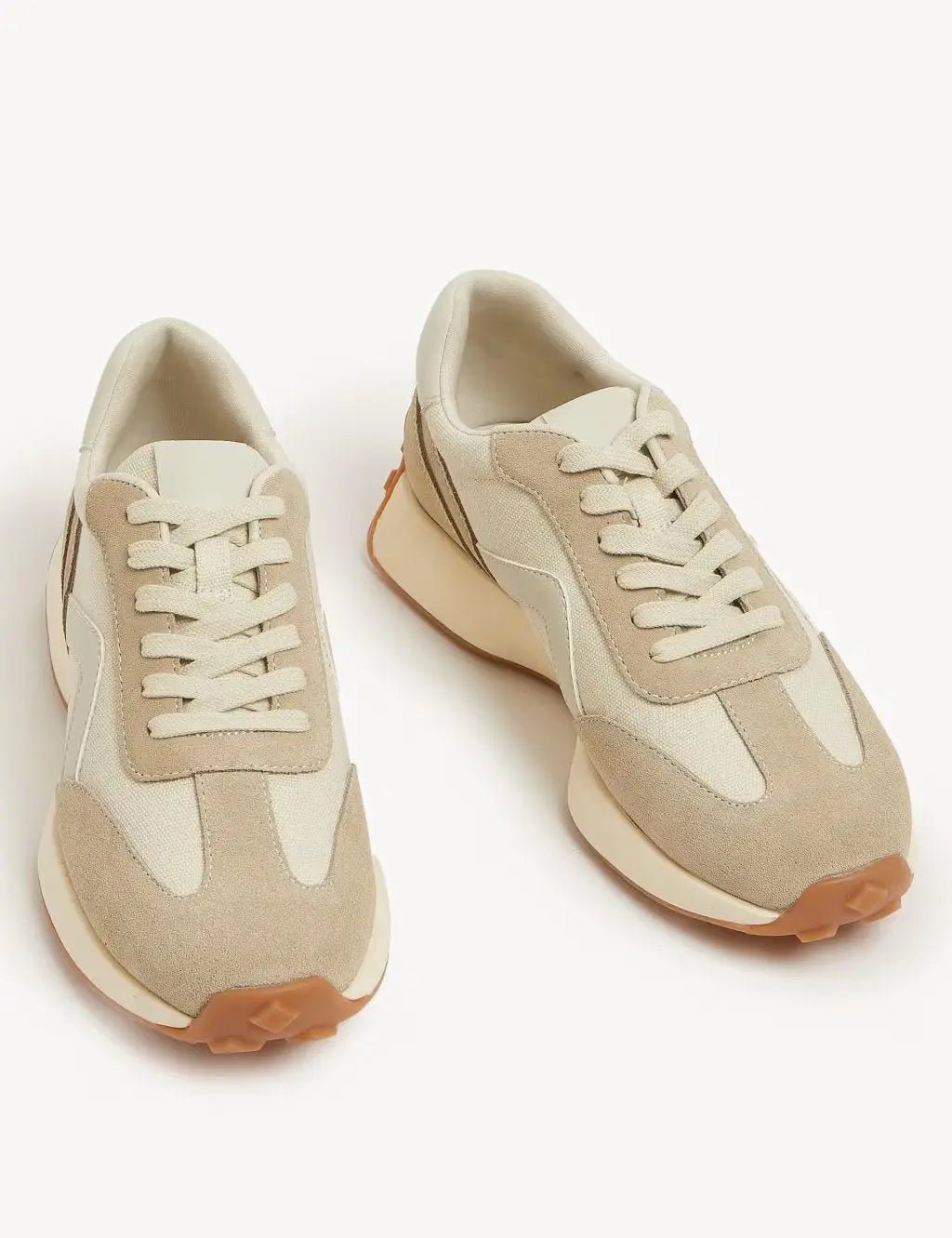 Marks and Spencer Leather Lace Up Side Detail Trainers