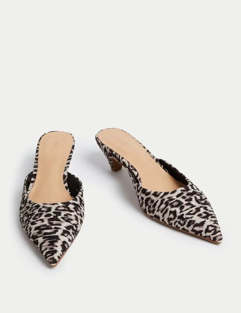 Marks and Spencer Leopard Print Slip On Kitten Heel Mules