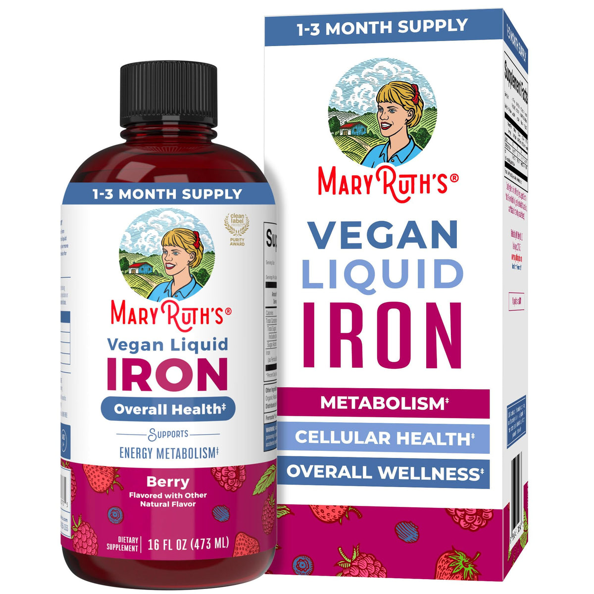 MaryRuth Organics Iron Supplement for Women Men & Kids | Liquid Iron