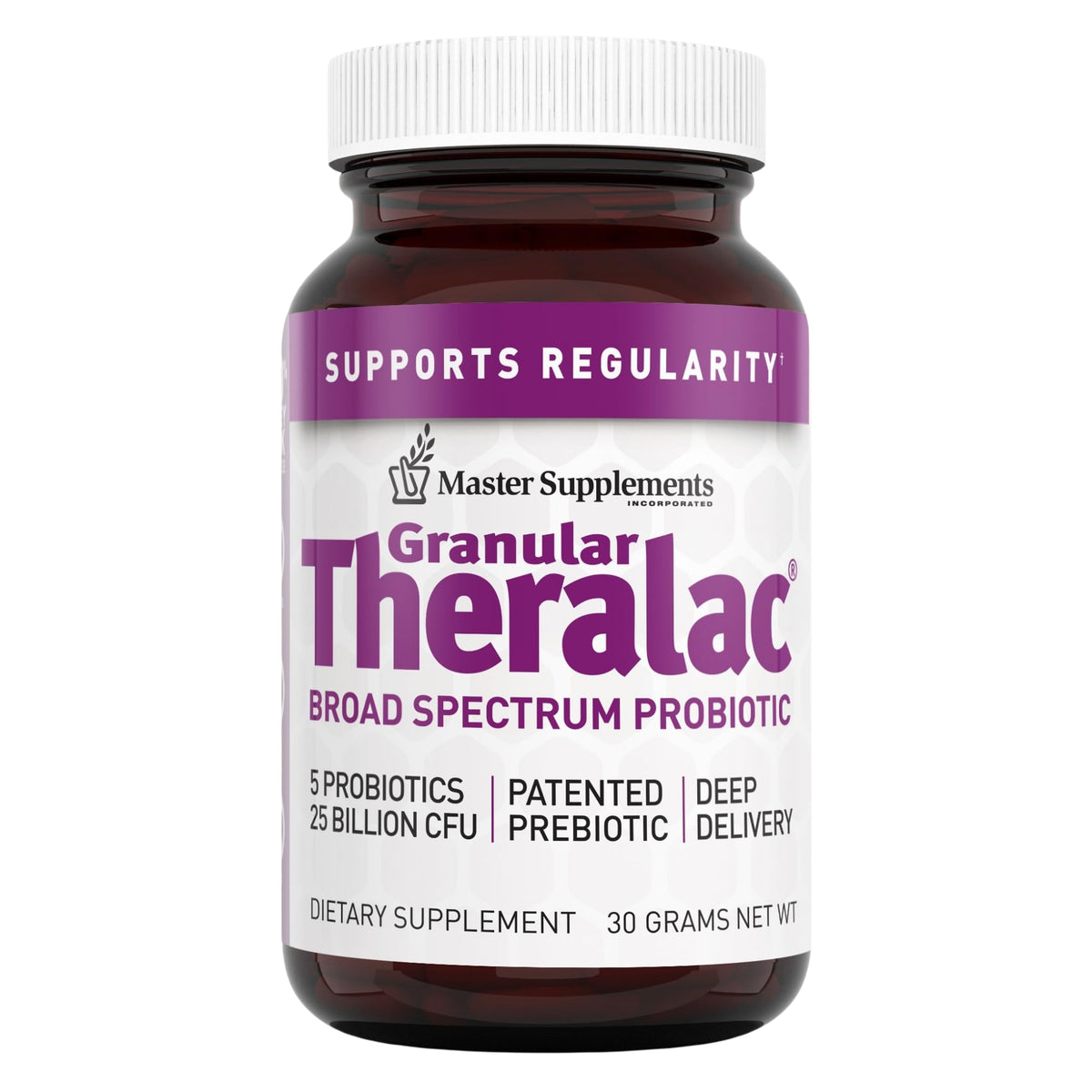Master Supplements Granular Theralac 1.05 oz – Multi-Strain Probiotic Powder (40 Servings) – Vegan, Gluten Free