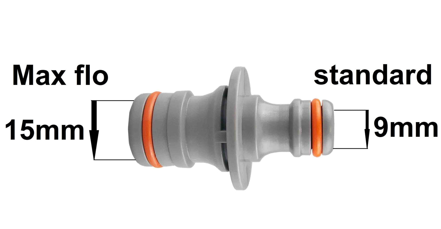 Female Tap Connector 1in-3/4in BSPF Max Flo Black Orange Drip Irrigation Fitting