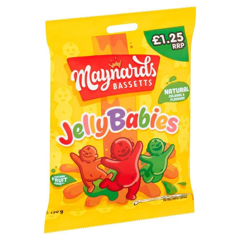 Maynards Bassetts Jelly Babies Sweets Bag 130g (Case of 12)