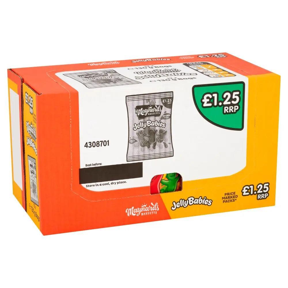 Maynards Bassetts Jelly Babies Sweets Bag 130g (Case of 12)