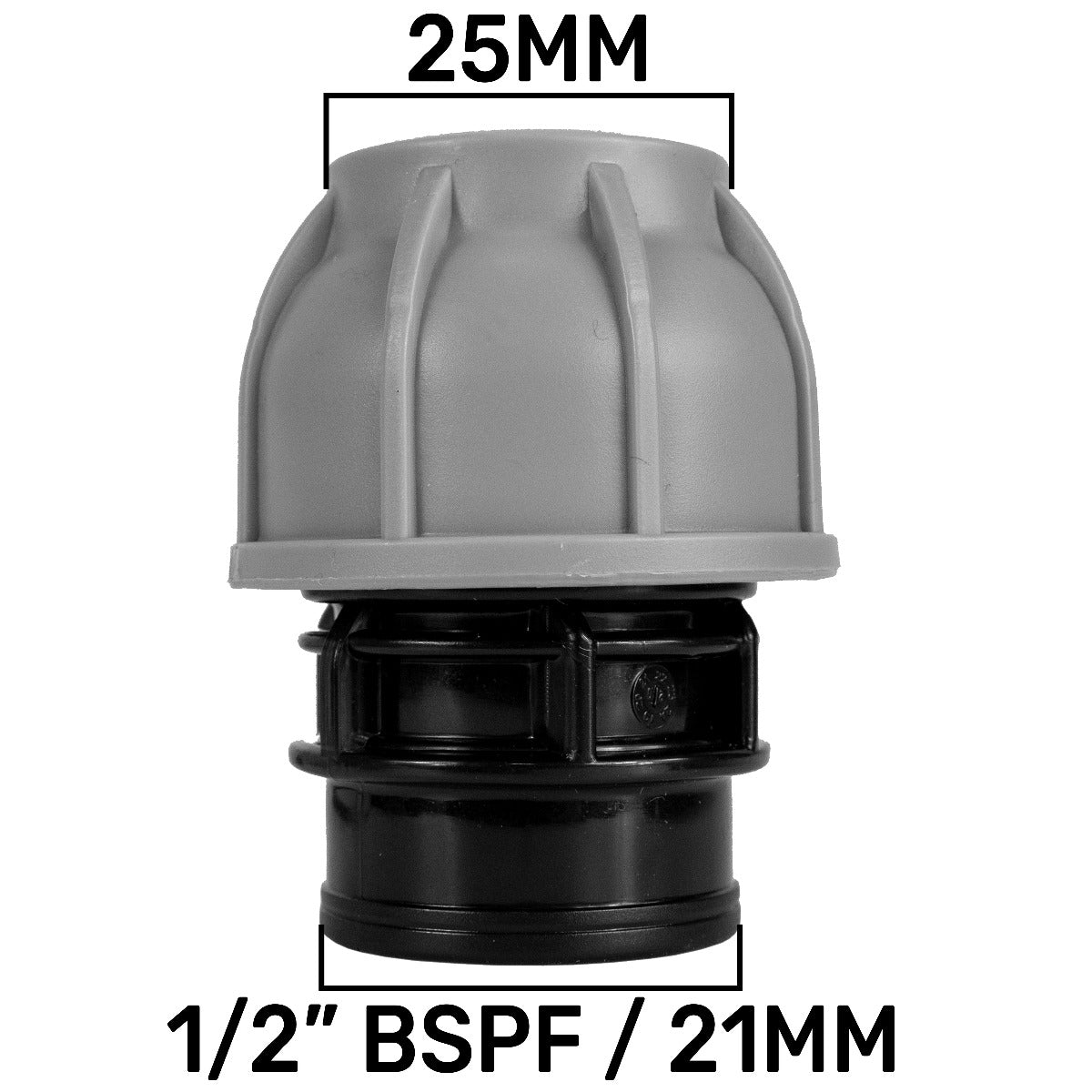 MDPE Straight Joiner 25mm - 1/2in BSPF Hose Connector Set Pipe and Water Fitting