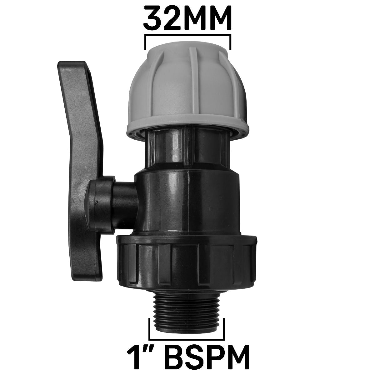 IBC 2 S60X6 Cap with 32mm MDPE Valve MDPE Pipe Connector Drip Irrigation Fitting