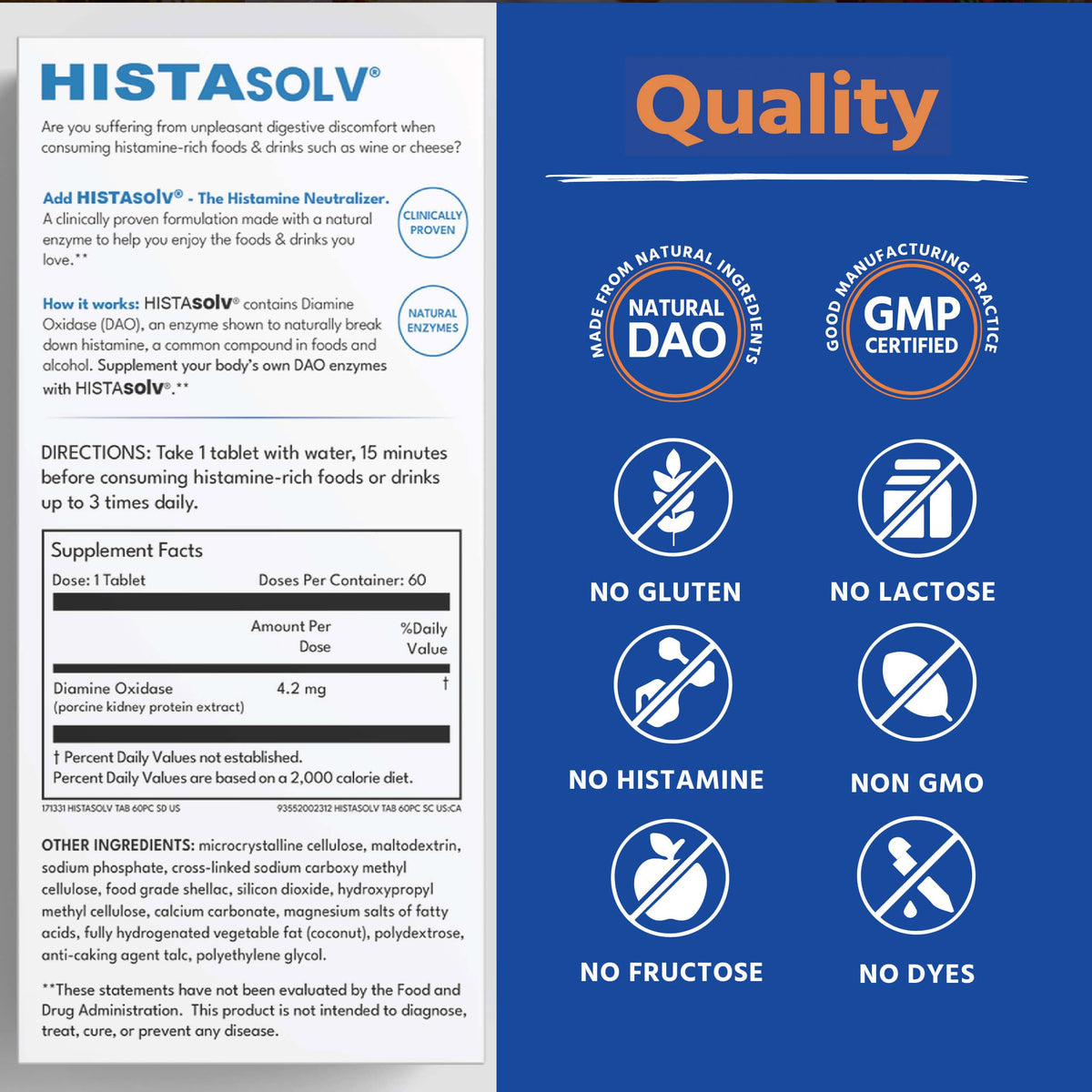 Medagel HISTAsolv Extra Strength DAO Enzyme Supplement for Histamine Intolerance - 30 Pack, Made in Austria