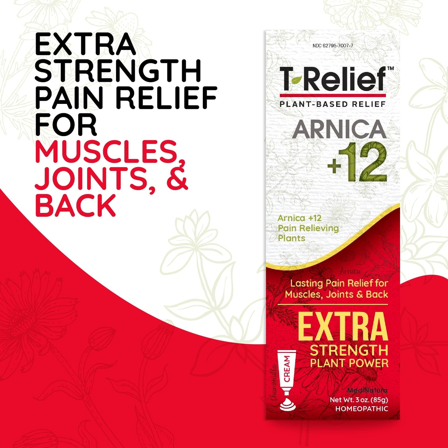 MediNatura T-Relief Extra Strength Arnica Cream – Whole-Body Comfort (3 oz)