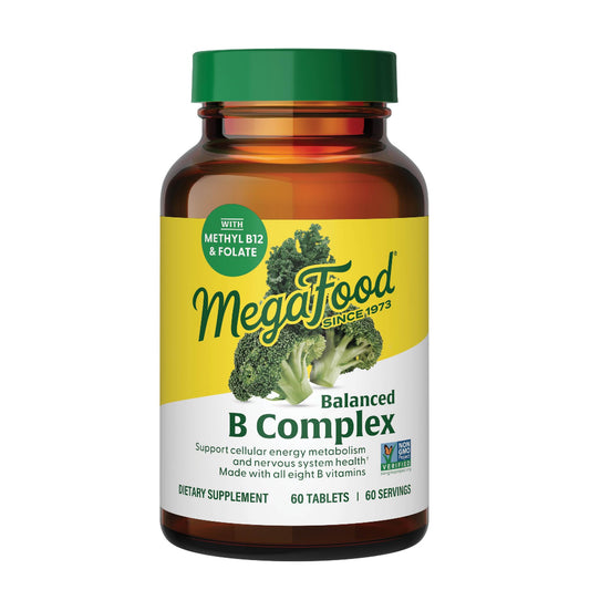 MegaFood Balanced B Complex – 8 B Vitamins – Vegan & Gluten Free – 60 Tabs