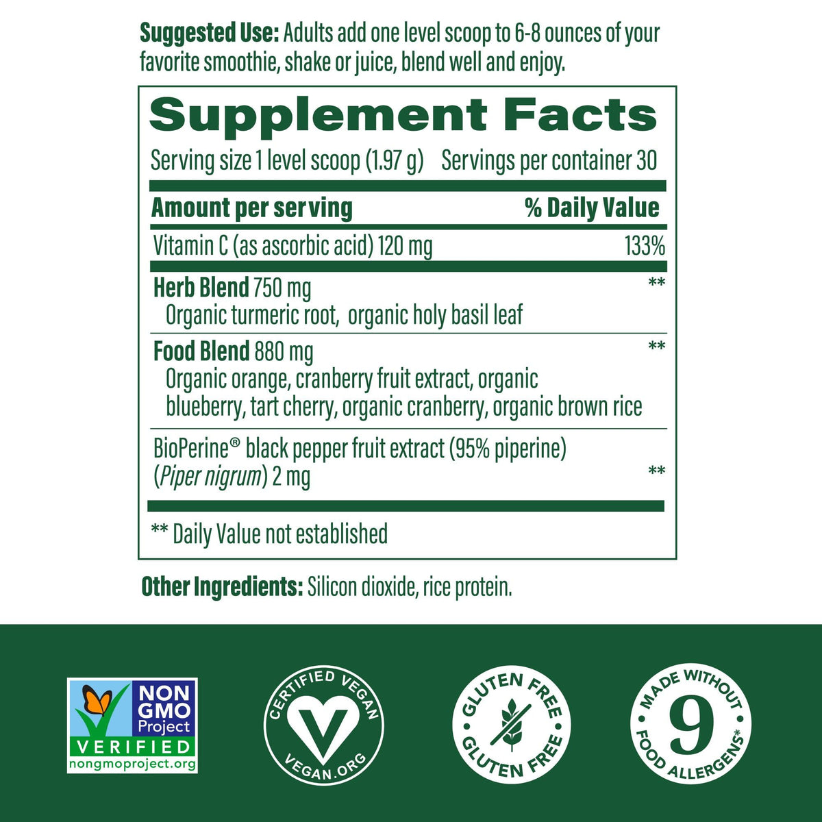 MegaFood Daily Turmeric Nutrient Booster Powder | Vegan Turmeric Supplement