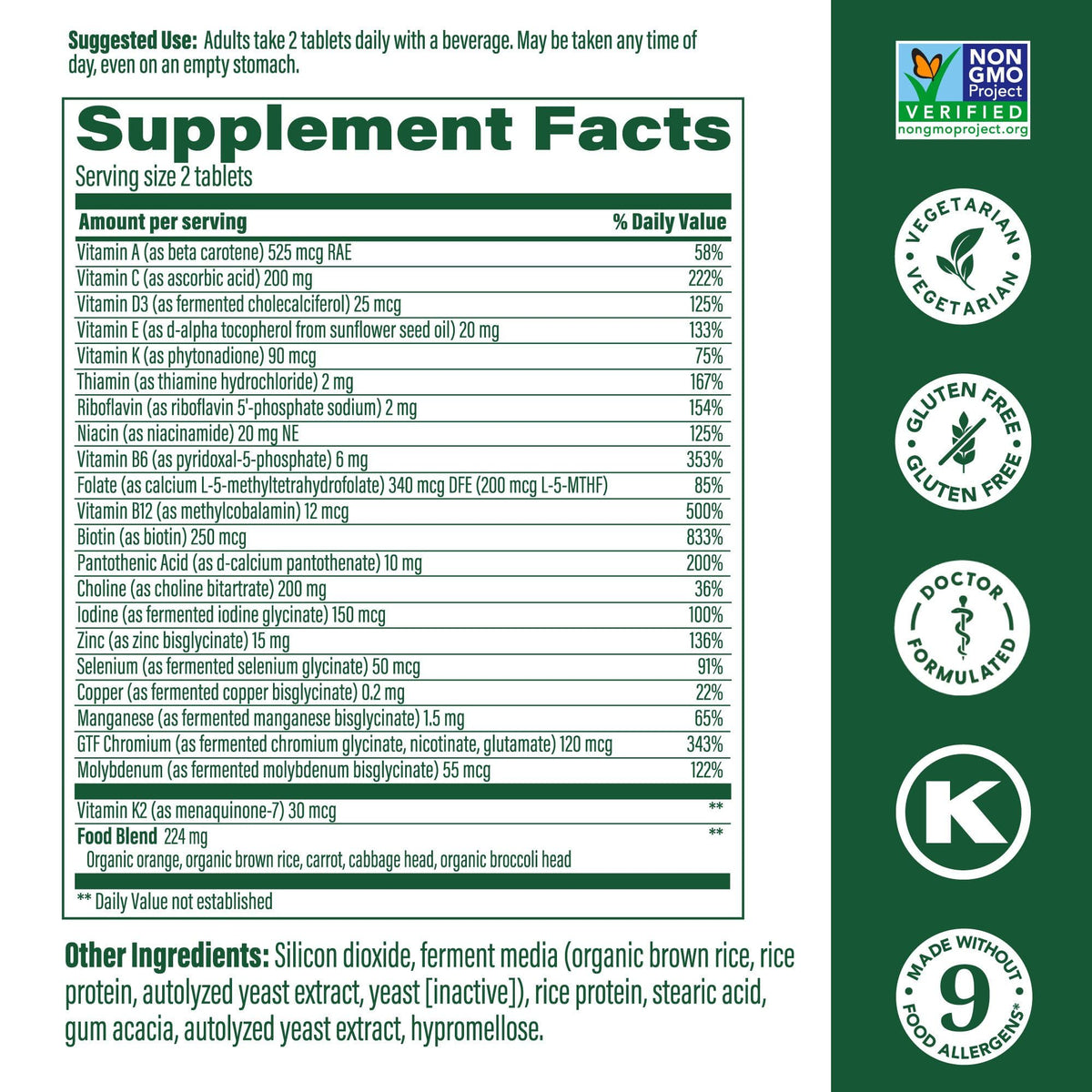 MegaFood Men's 40+ Advanced Multivitamin – Doctor Formulated, Real Food, 60 Tabs