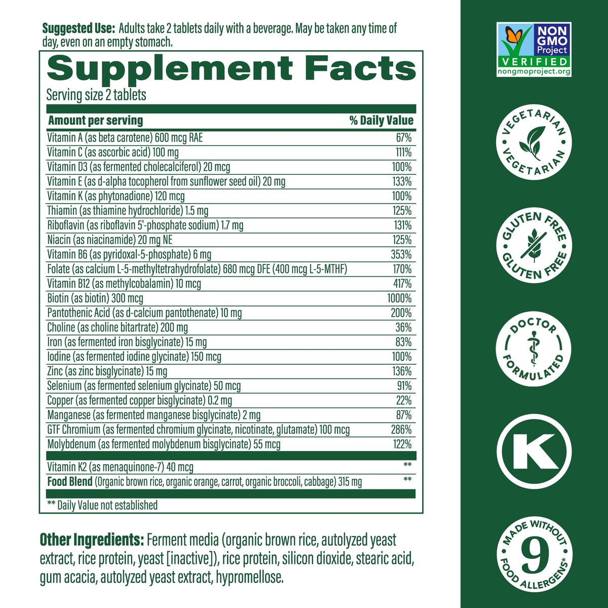 MegaFood Women's Advanced Multivitamin – Doctor-Formulated with Iron & Choline | 120 Tabs
