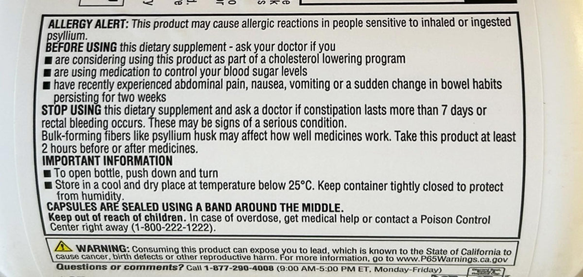 Member's Mark Fiber Capsules 2Pack (400 Count) – Psyllium Husk, Doctor-Recommended Fiber Supplement