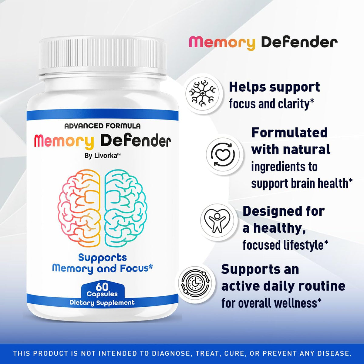 (3 Pack) Memory Defender Capsules – Brain Support Pills & Daily Wellness