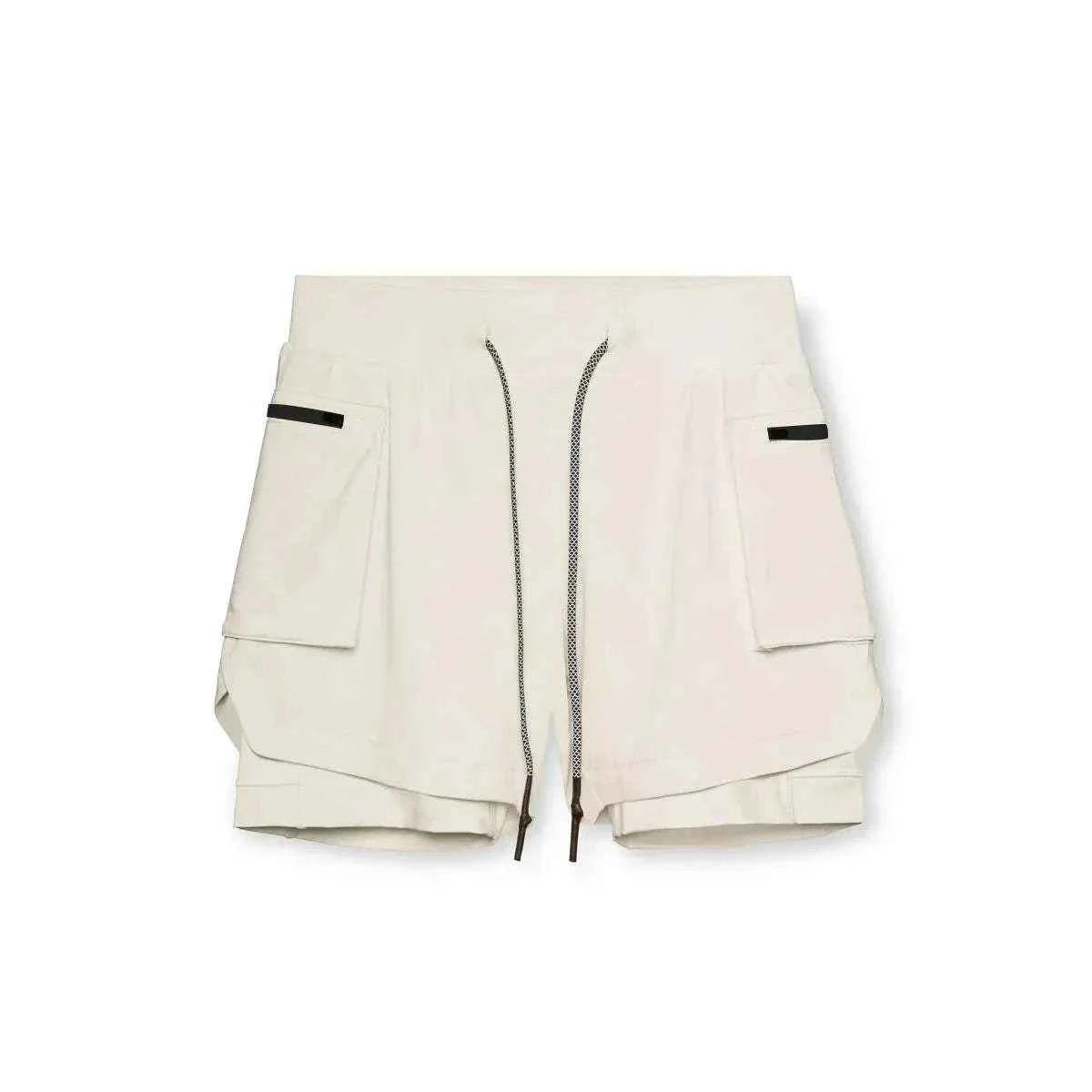 Men 2 in 1 Running Training Joggers Gym Shorts With Phone Pocket