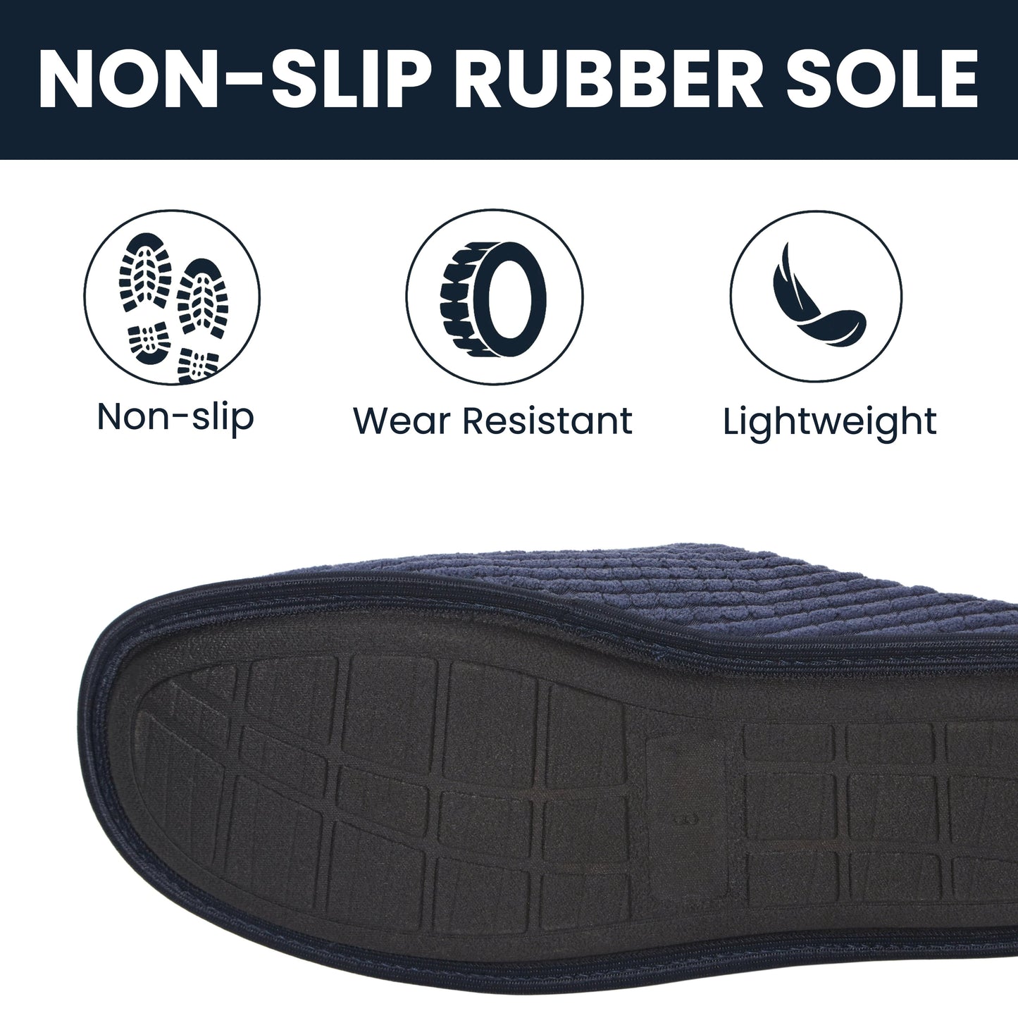 Sock Stack Men's Corduroy Slip On Indoor Slippers Non Slip Memory Foam Warm Thermal Lined