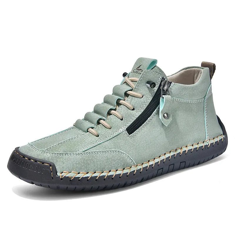 Men's Casual Leather Shoes Retro High Top