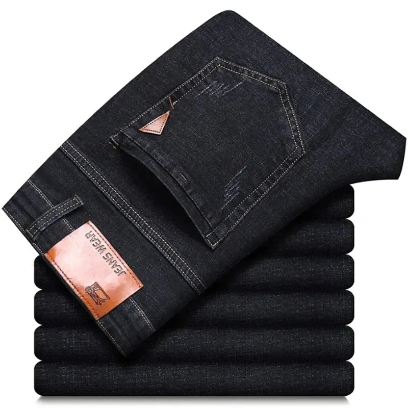 Men's Fashion Straight Jeans – Stretch Slim Fit Business Denim