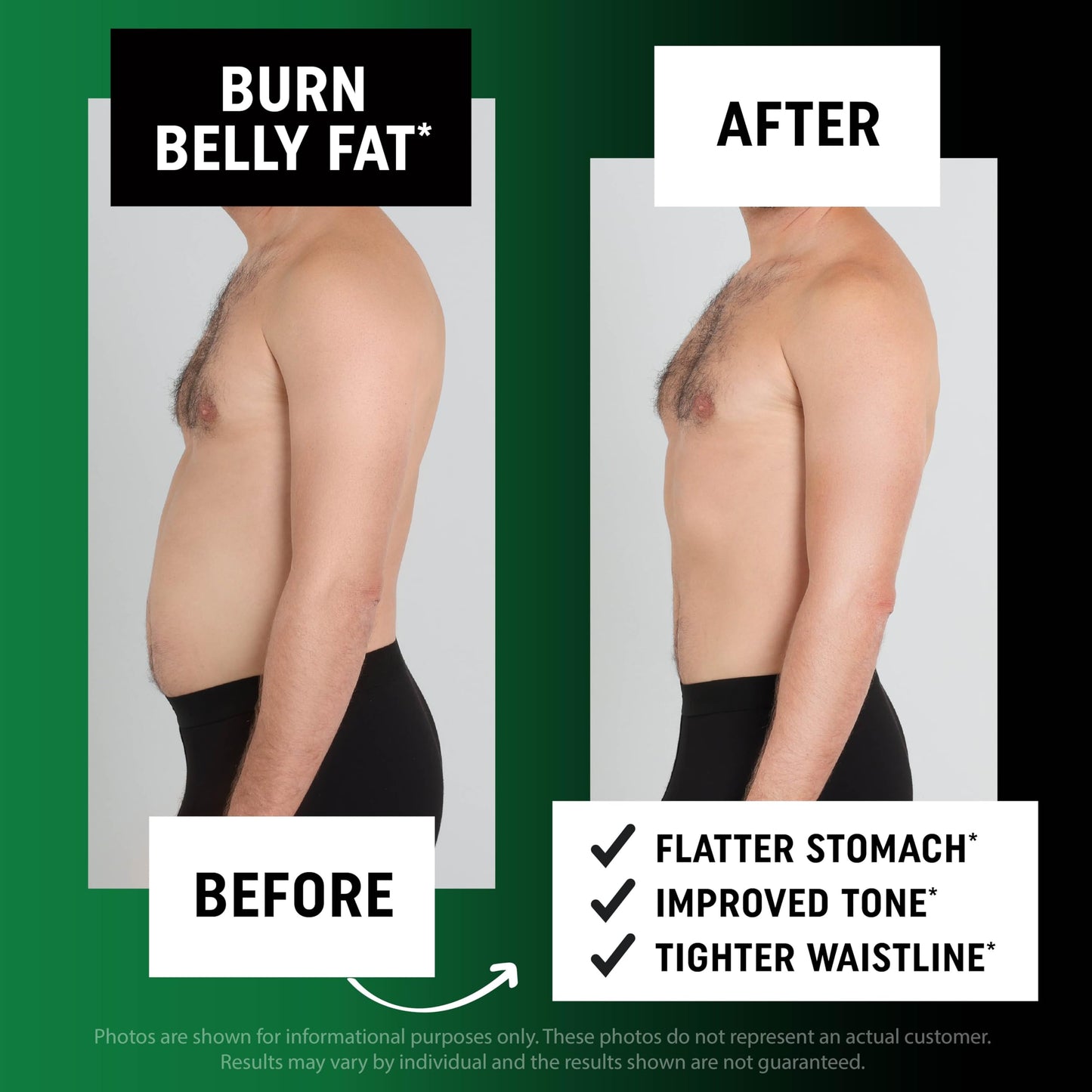 Men's Fat Burner Gummies for Weight Loss | Green Tea, Garcinia Cambogia & Ketones | Apple Flavor | 60 Gummies