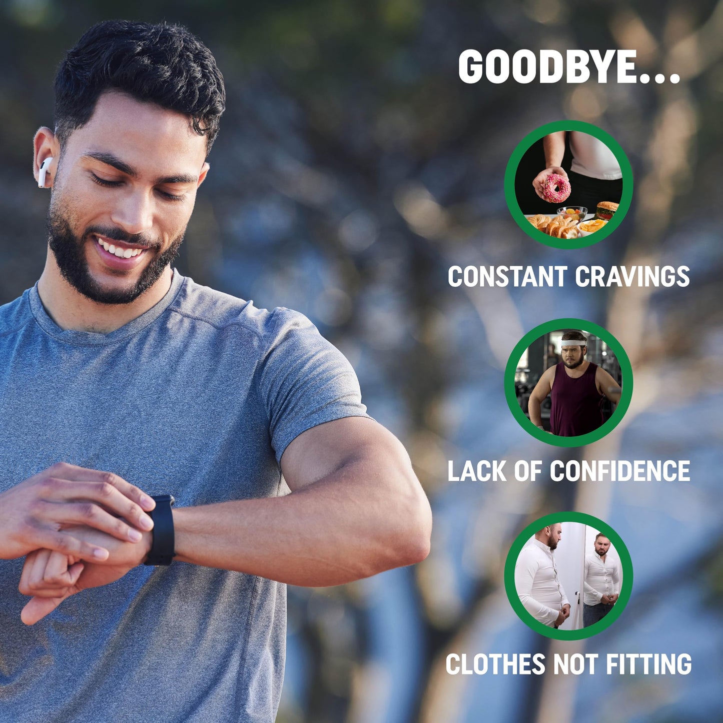 Men's Fat Burner Gummies for Weight Loss | Green Tea, Garcinia Cambogia & Ketones | Apple Flavor | 60 Gummies