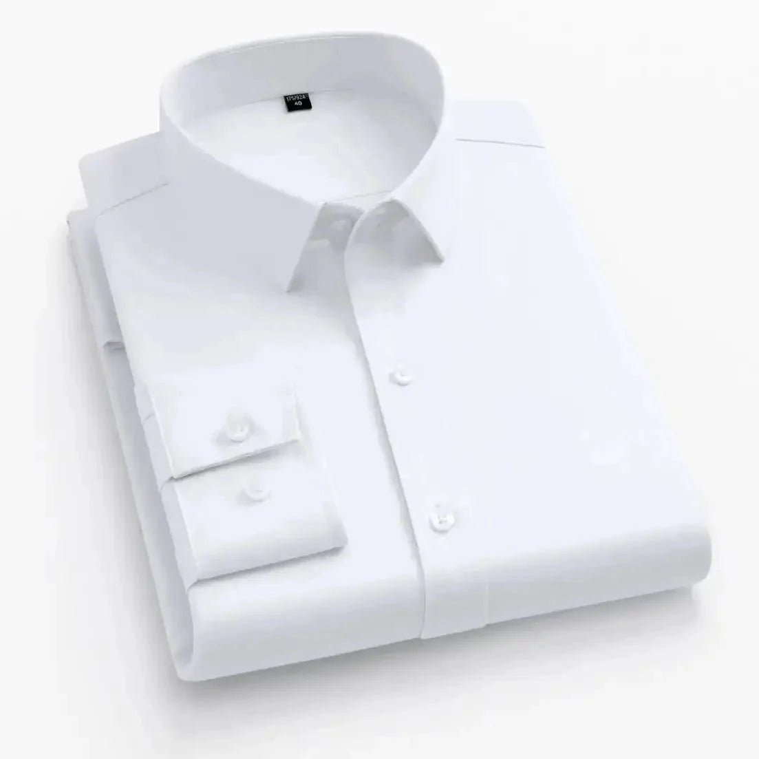 Men's long-sleeved, non-iron, elastic dress shirt for professional work attire. Stand-up collar (55-105kg)