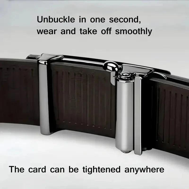 Men's PU Leather Belt – Stylish Automatic Buckle for Casual & Business Wear