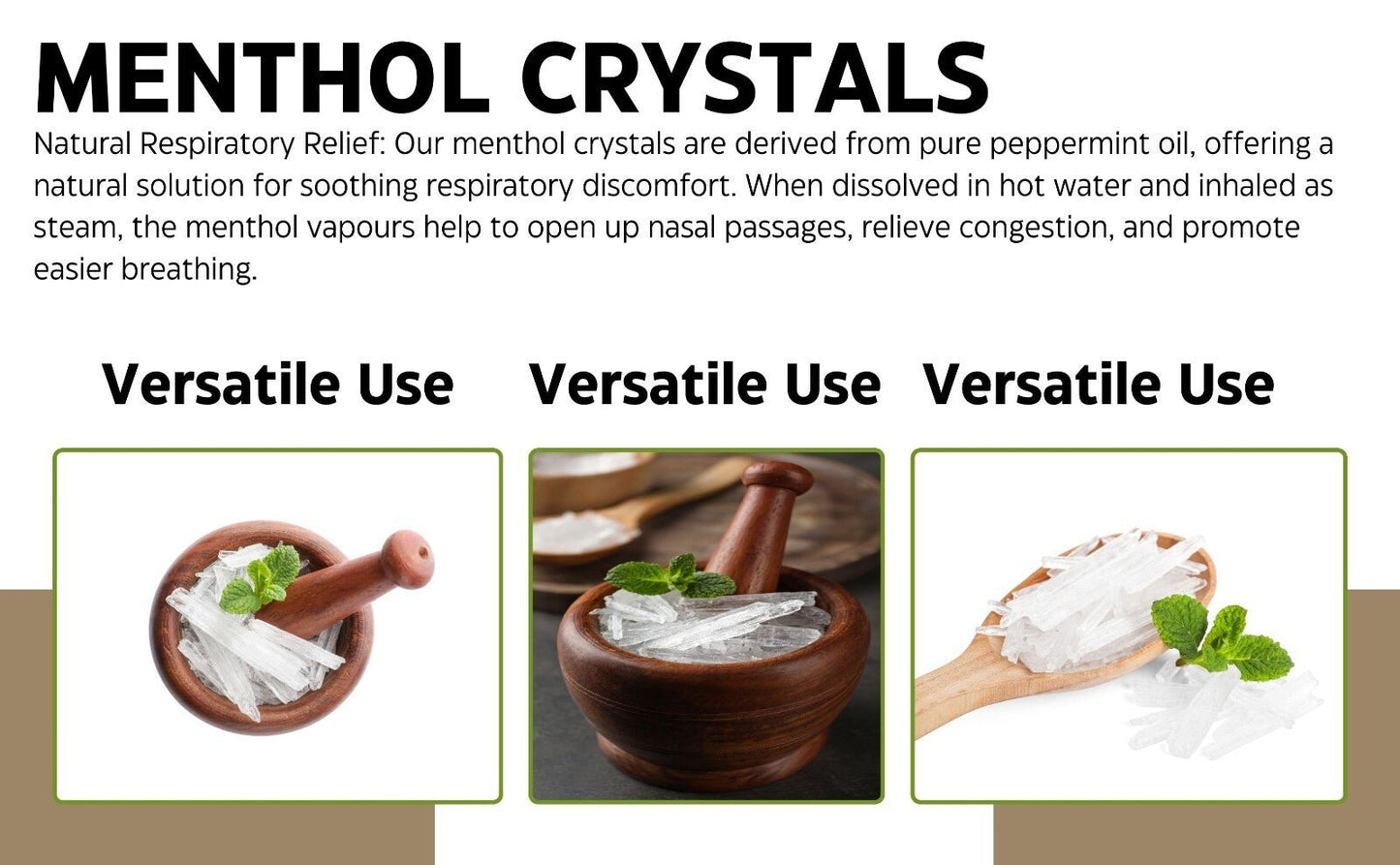 Menthol Crystals 30g – 100% Pure Peppermint-Derived Flakes for Steam Inhalation & Aromatherapy