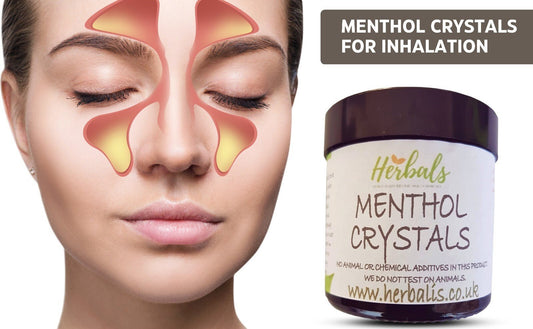 Pure Natural Menthol Crystals for Steam Inhalation | Sinus & Blocked Nose Relief (30g)