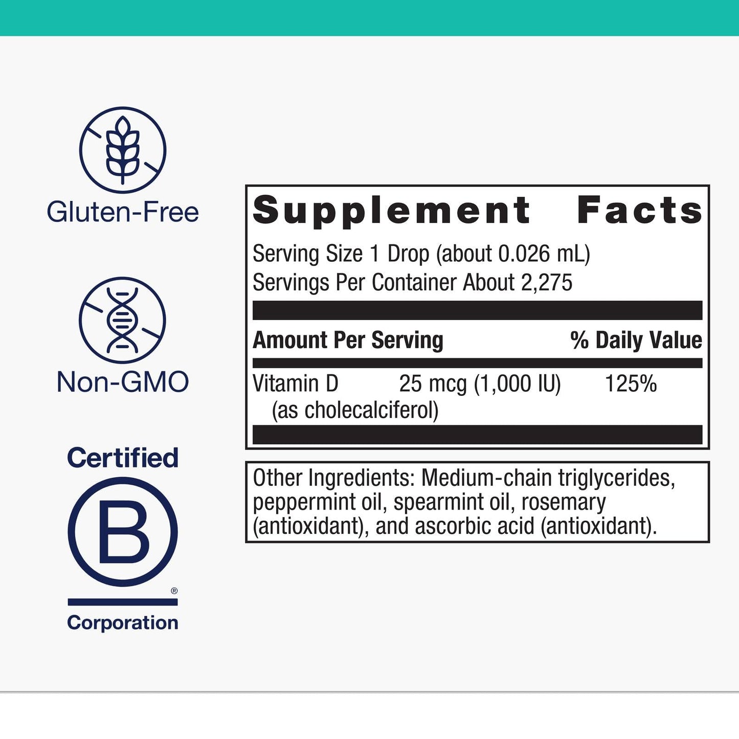 Metagenics MetaKids Vitamin D3 1000 IU Liquid Drops for Kids – Immune & Bone Health