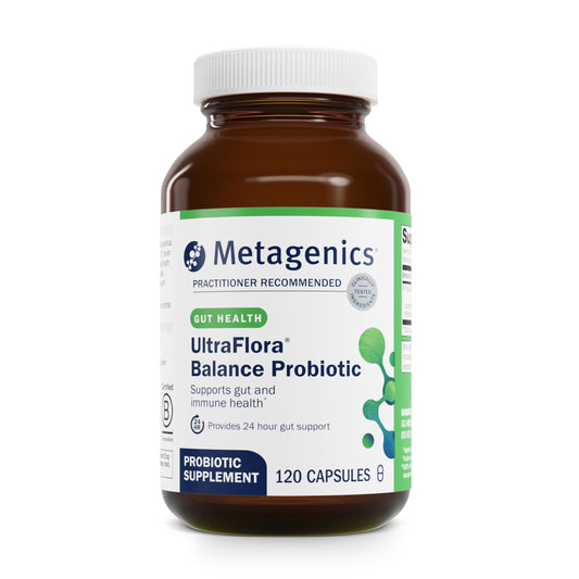 Metagenics UltraFlora Balance Probiotic - Shelf-Stable 15B CFU, 120 Capsules