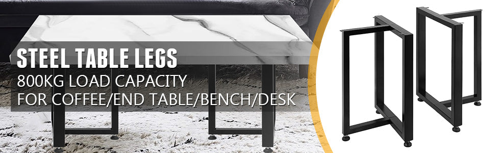 VEVOR 2PCS Metal Table Legs T-Shaped Heavy Duty Industry Desk Table Bench Legs Industrial DIY Coffee Table Adjustable Removable