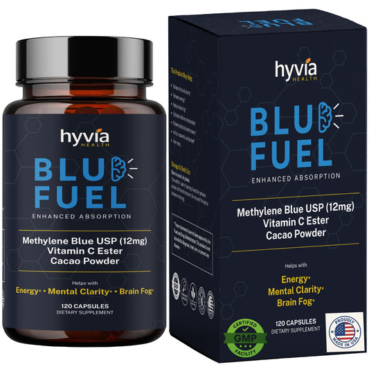 Hyvia Health Methylene Blue Capsules with Vitamin C – 120ct, USP Grade, Made in USA