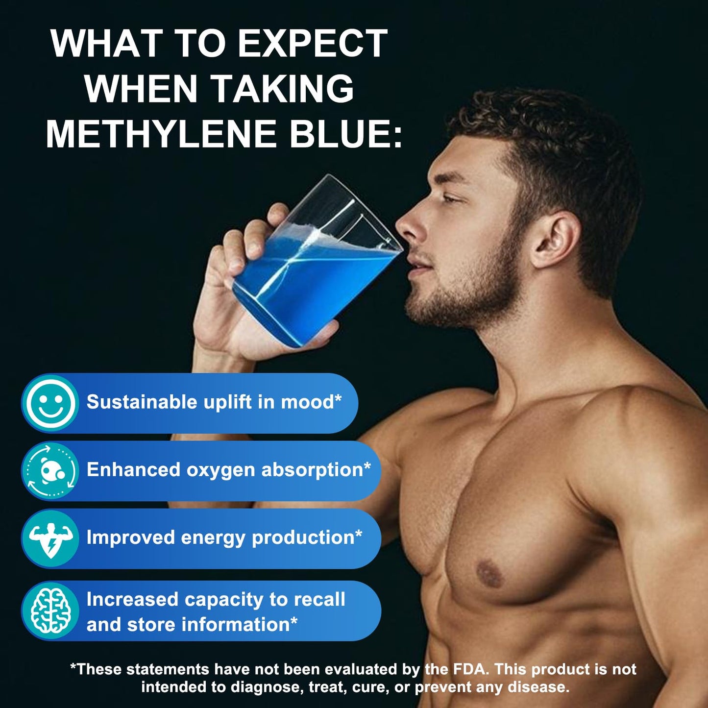 Methylene Blue Drops – Pharmaceutical Grade for Brain Health & Energy Support | No Formaldehyde, No Alcohol, No Gluten – 2 fl oz