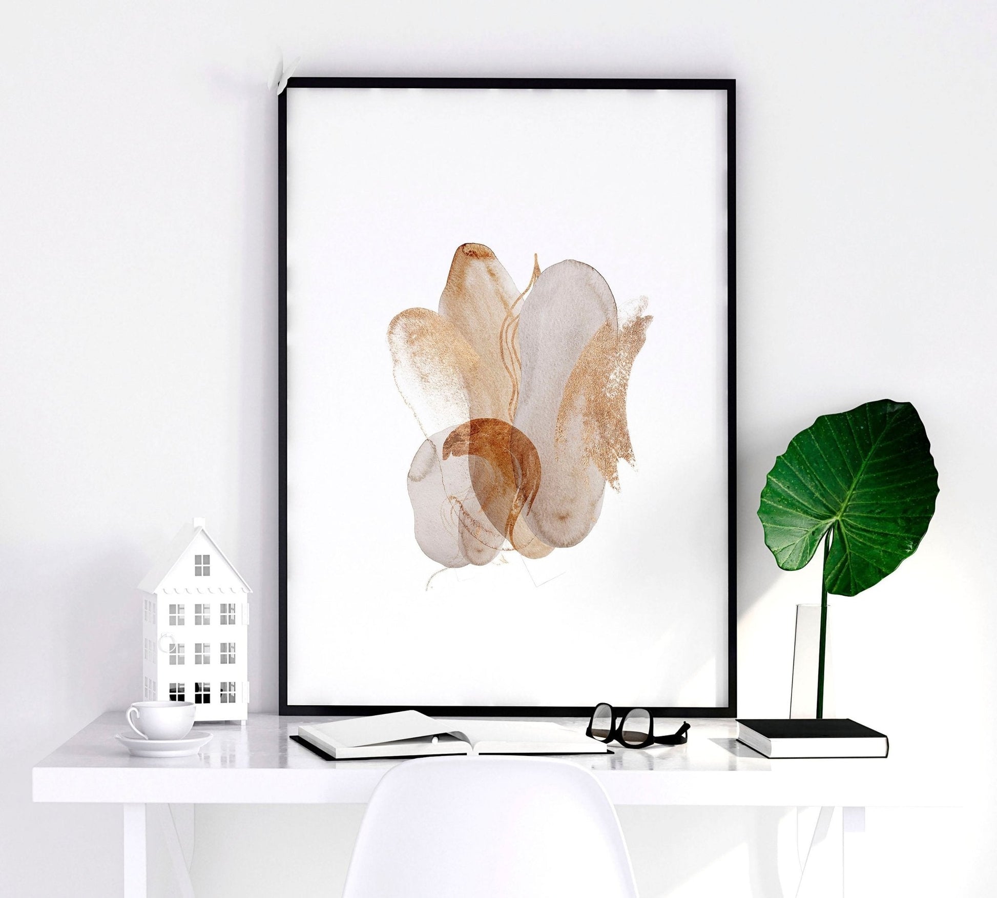 Set of 3 wall art Mid century modern style