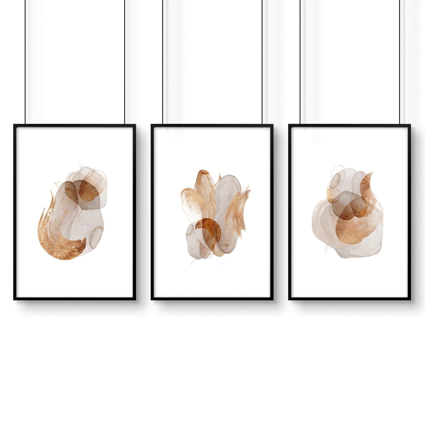 Set of 3 wall art Mid century modern style