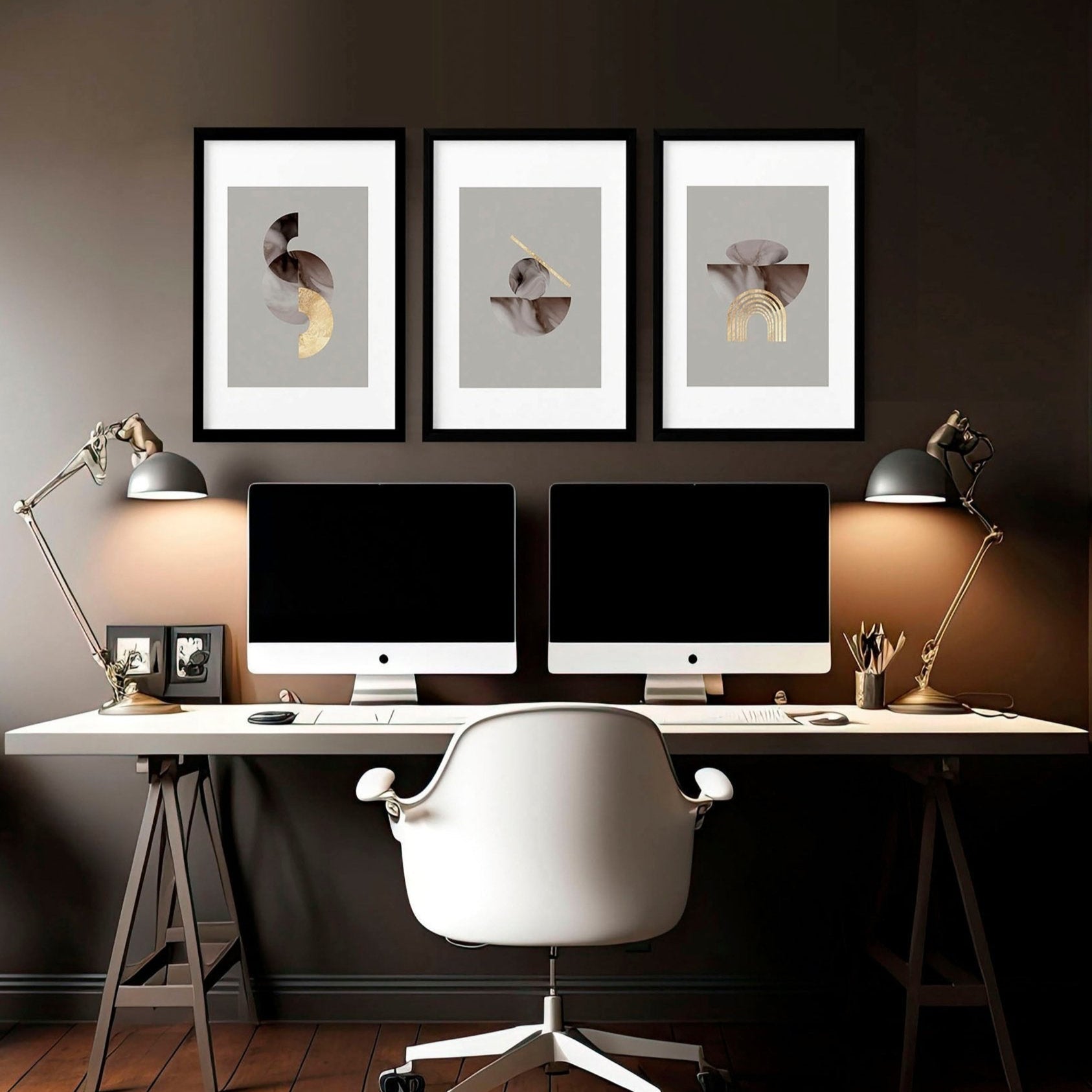 Wall art in office | set of 3 framed wall art