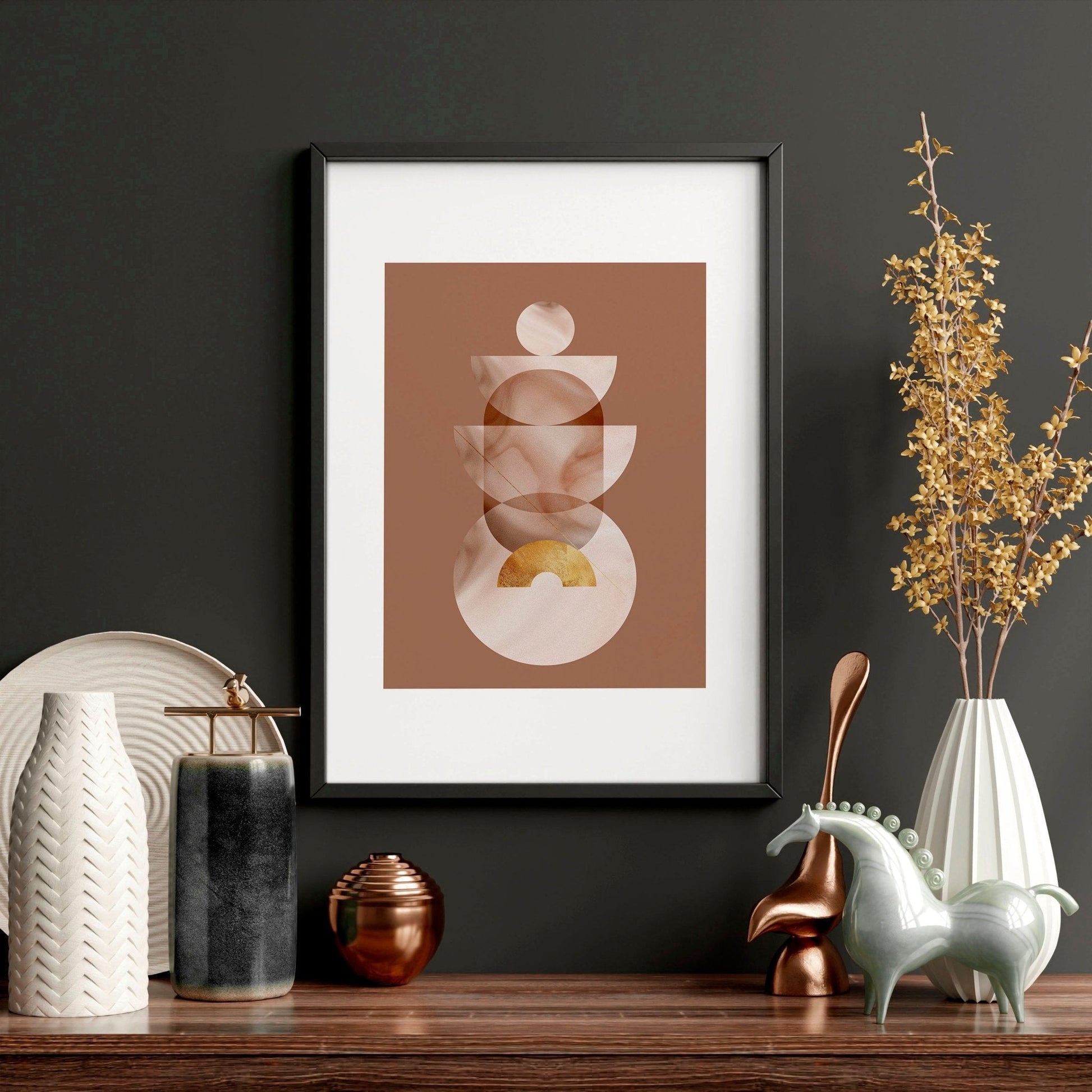 Mid century modern artwork | set of 3 framed wall art prints