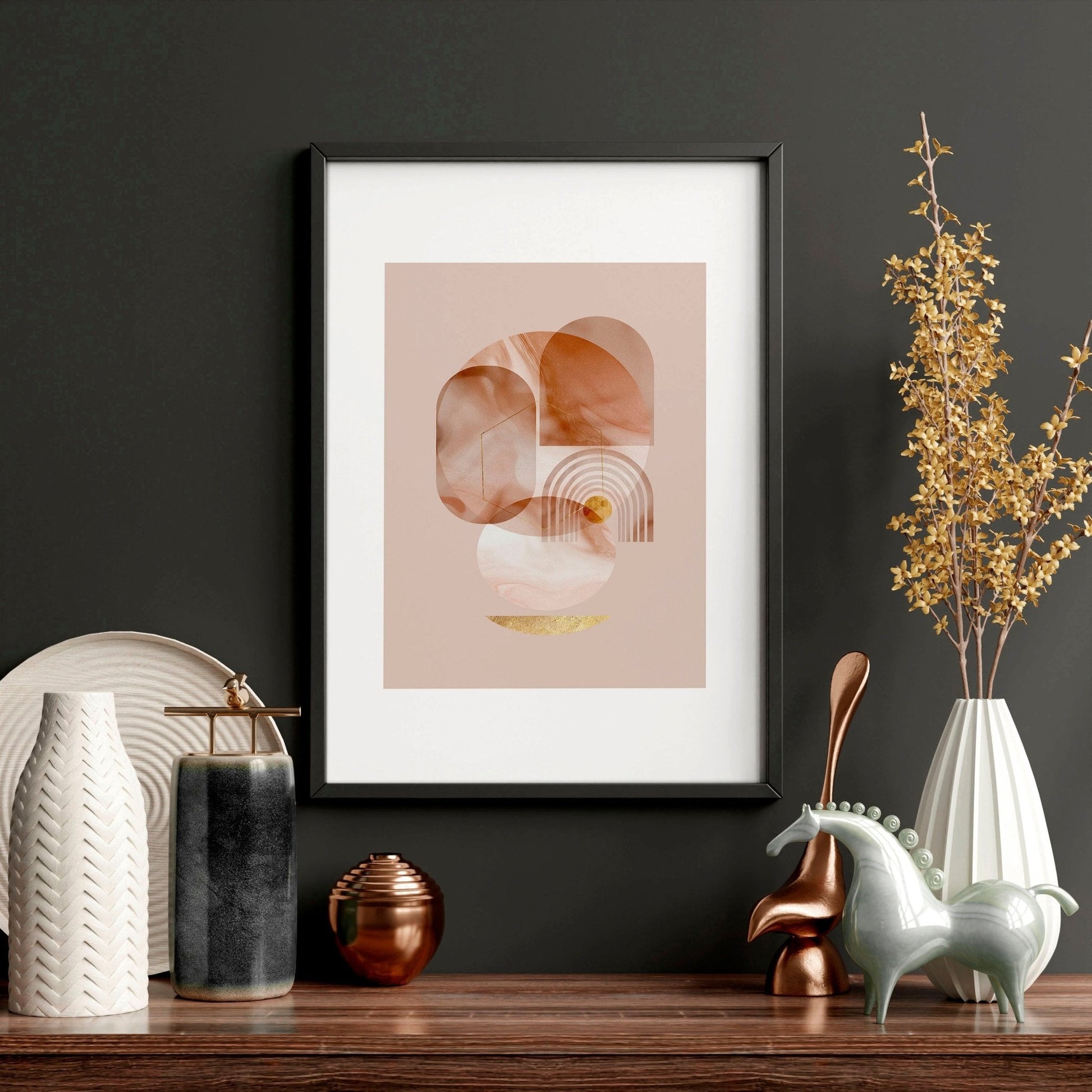 Mid century modern artwork | set of 3 framed wall art prints