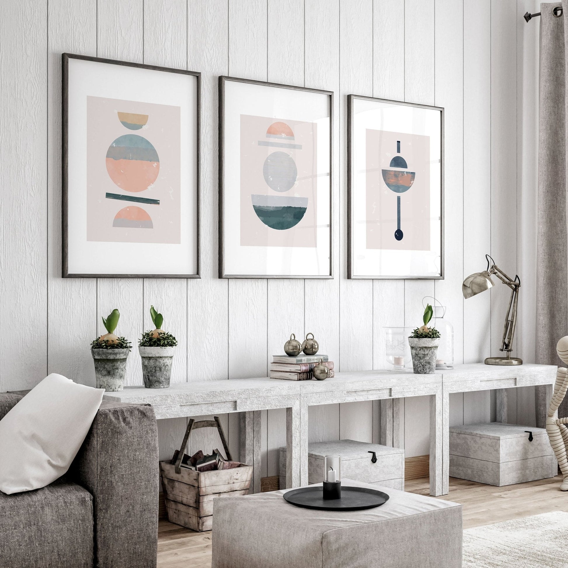 Abstract art for wall | set of 3 framed wall art