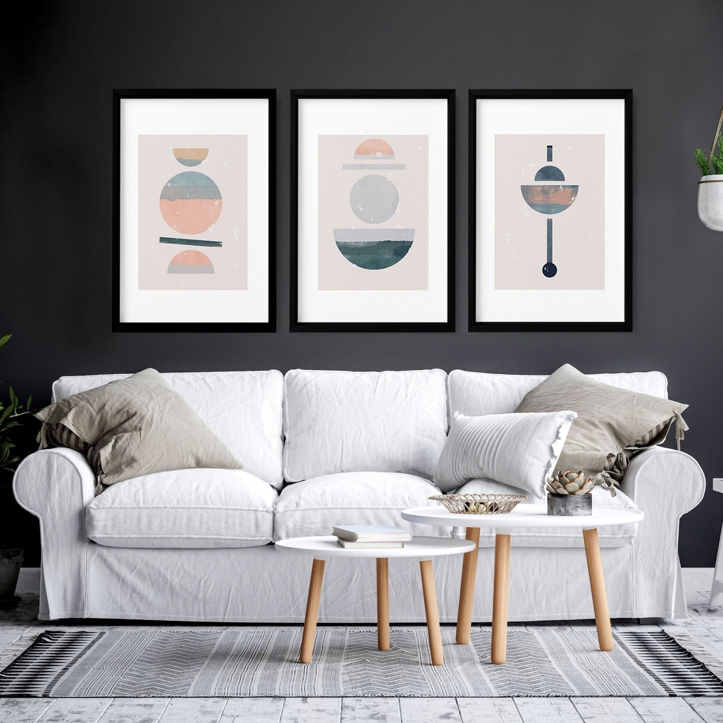 Abstract art for wall | set of 3 framed wall art