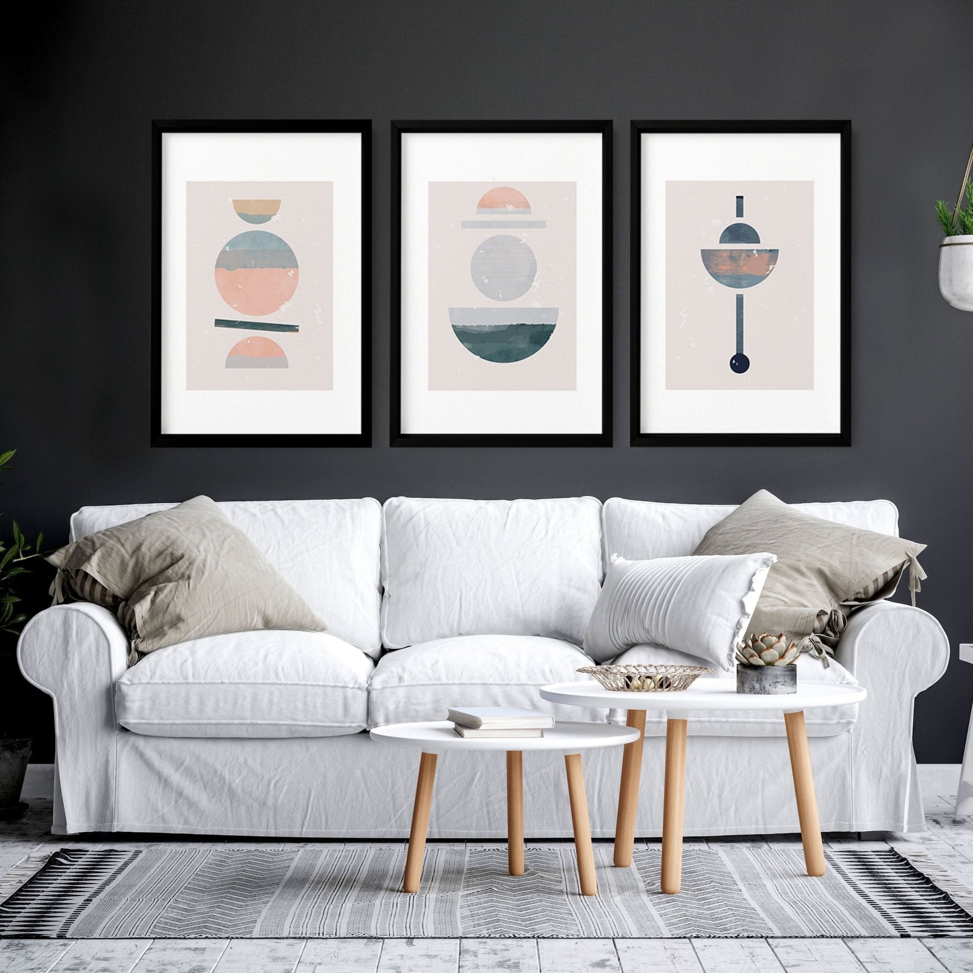 Abstract art for wall | set of 3 framed wall art