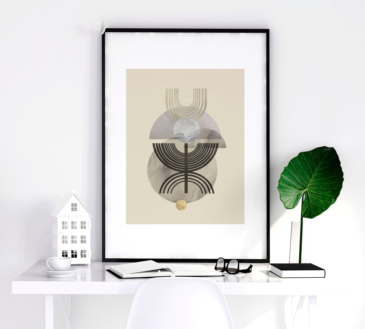 Wall art neutral | set of 3 framed wall art prints
