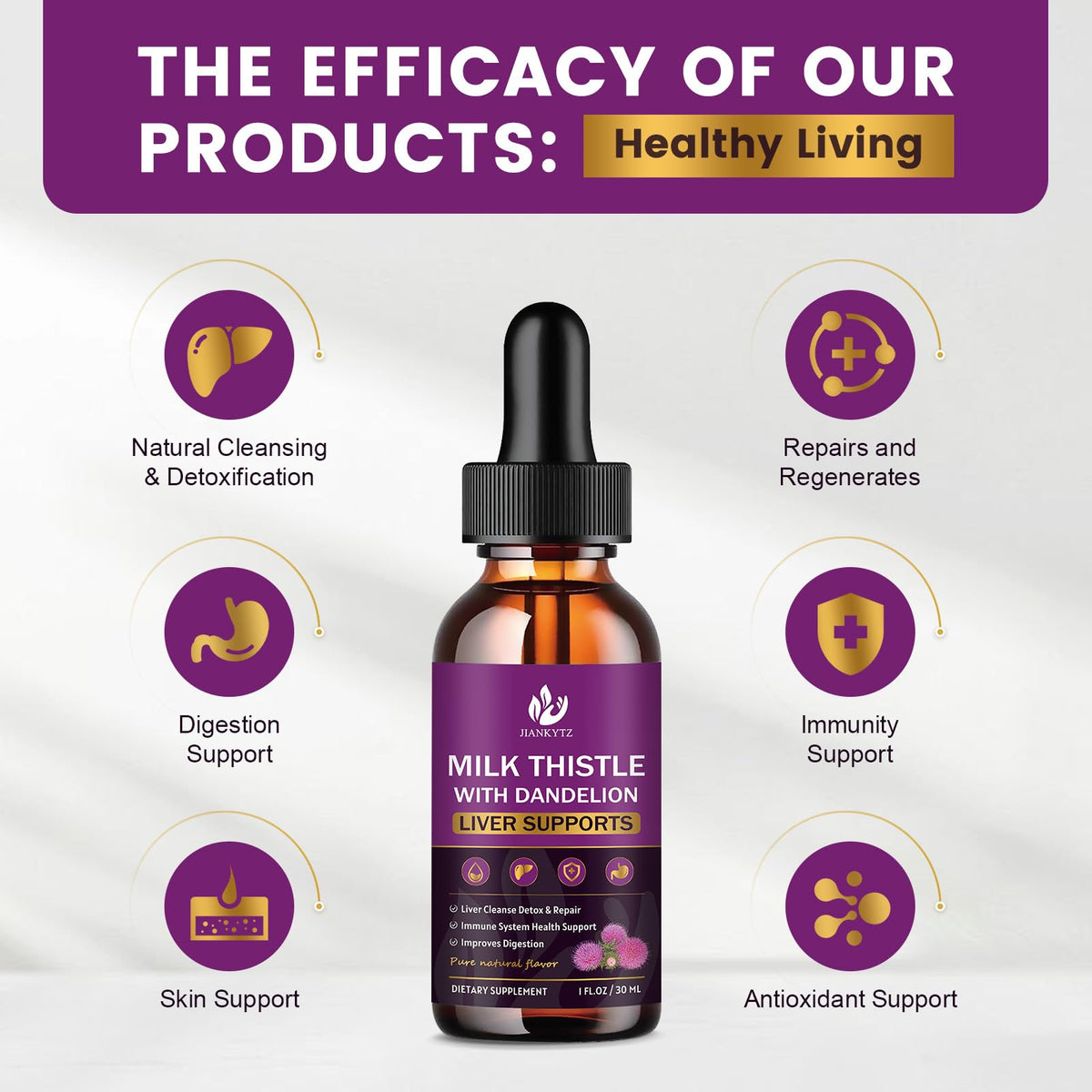 Milk Thistle Liver Detox Drops – Organic 2 Pack, 1 oz | Gluten-Free, Non-GMO