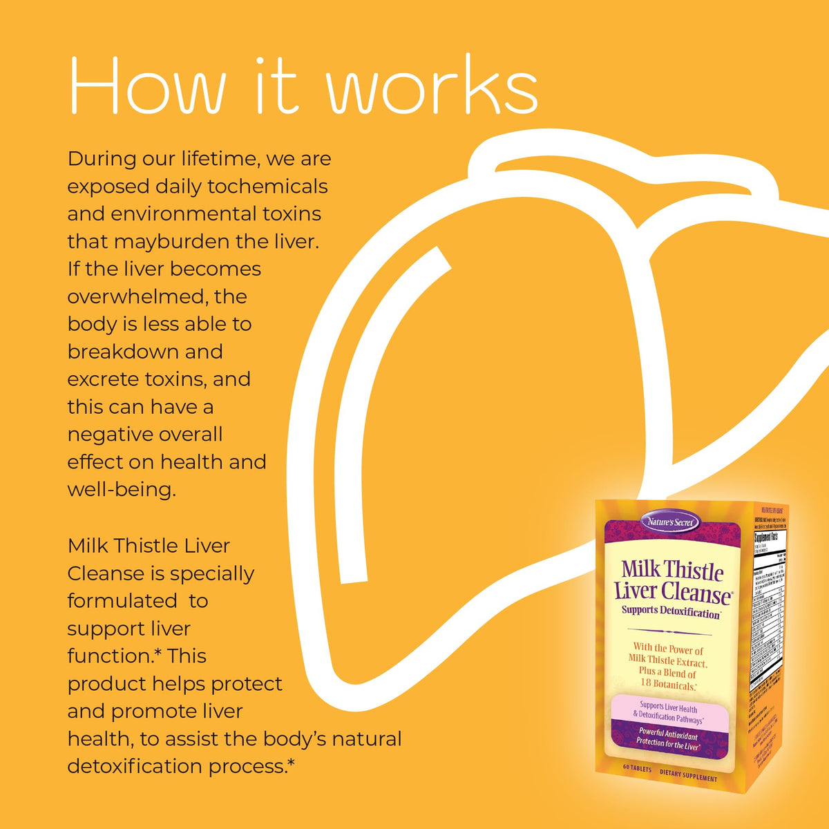 Milk Thistle Liver Cleanse — Nature's Secret (60 Tablets, Pack of 2)