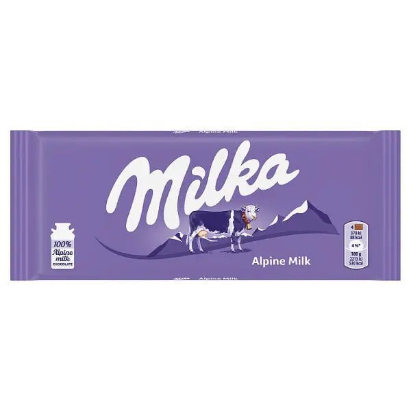 Milka Alpine Milk Chocolate Bar 100g (Case of 24)