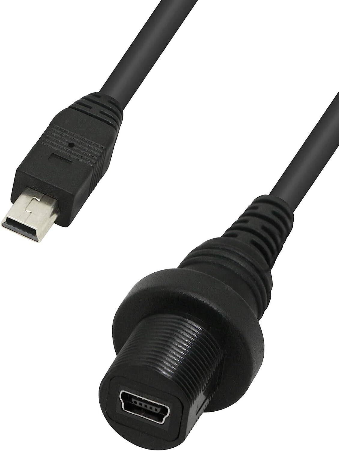 Mini Cable USB Male to Female Panel Mount 30cm Waterproof Dashboard
