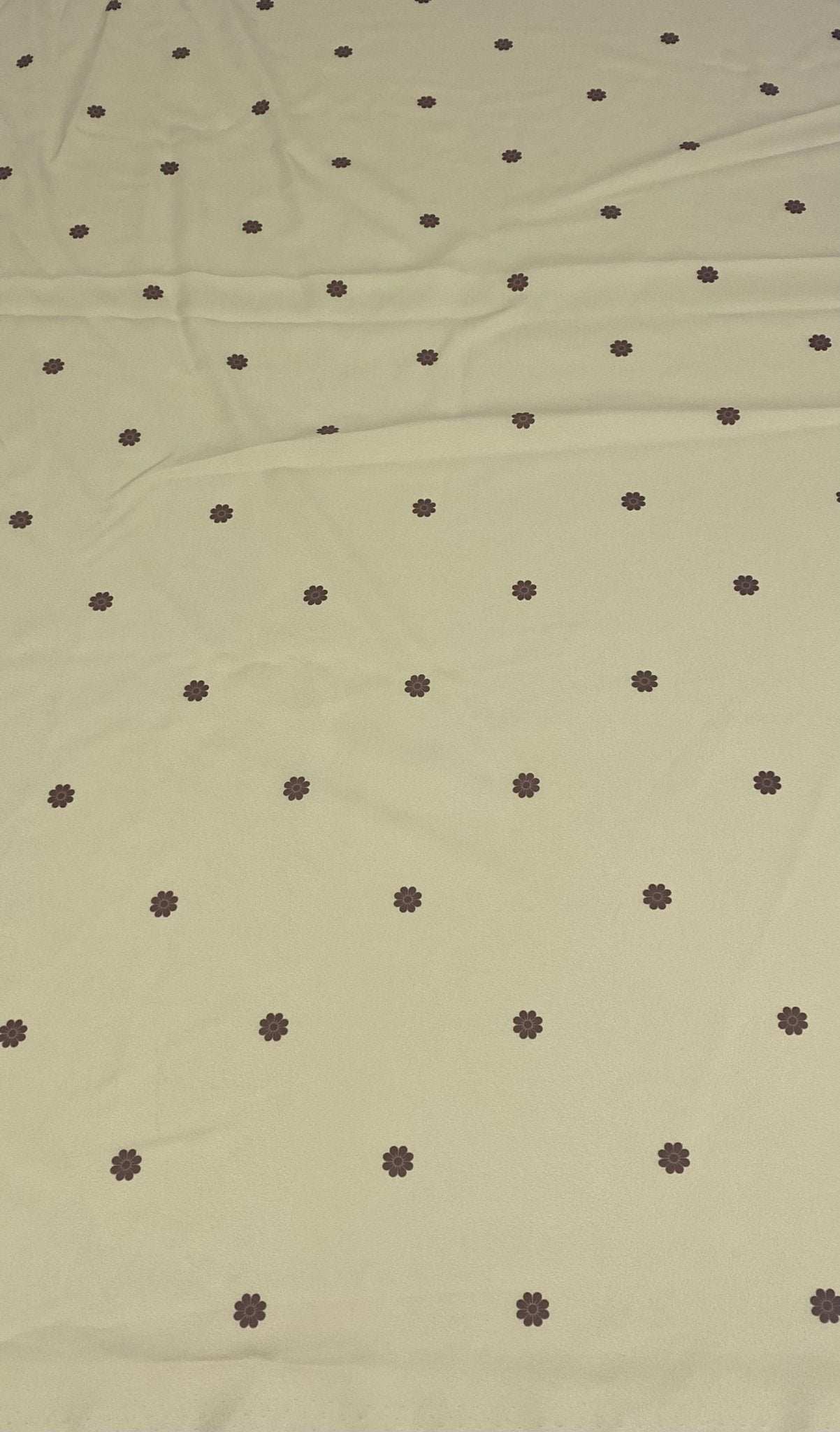 Minimal Yellow with Small Brown Floral Fabric by Metre