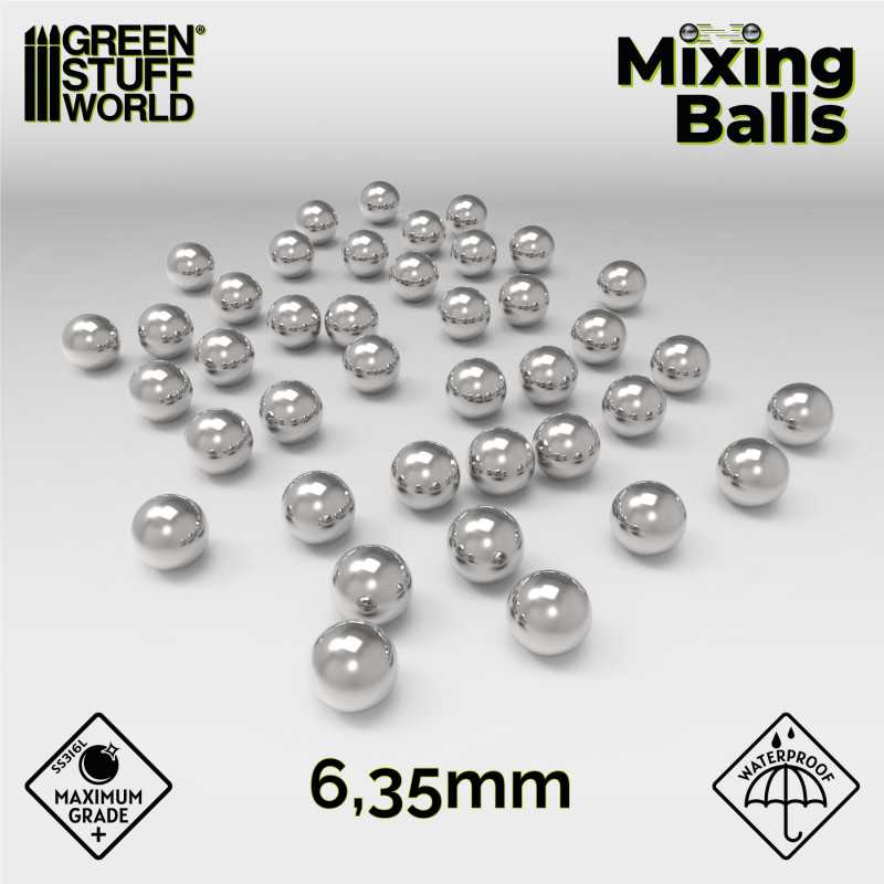 6.35mm Steel Mixing Balls - 40pc | Green Stuff World