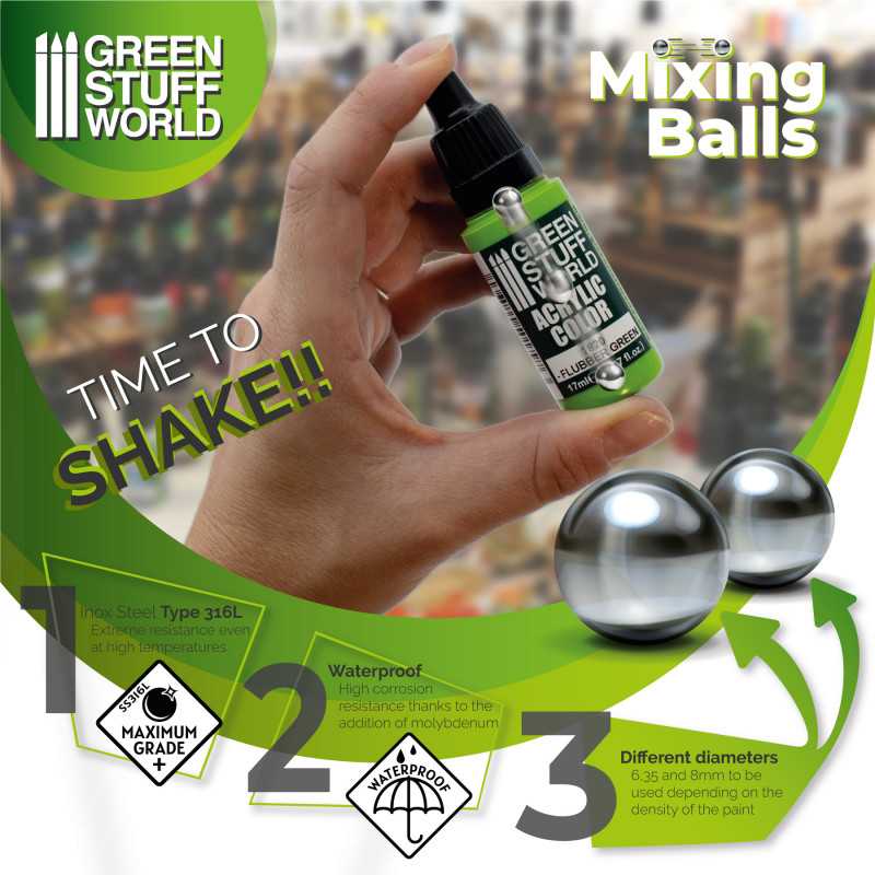 6.35mm Steel Mixing Balls - 40pc | Green Stuff World