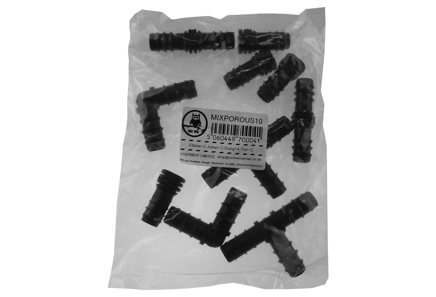 Mix 1/2in Barb Connectors POROUS10 Drip Irrigation Fitting Garden Irrigation Kit