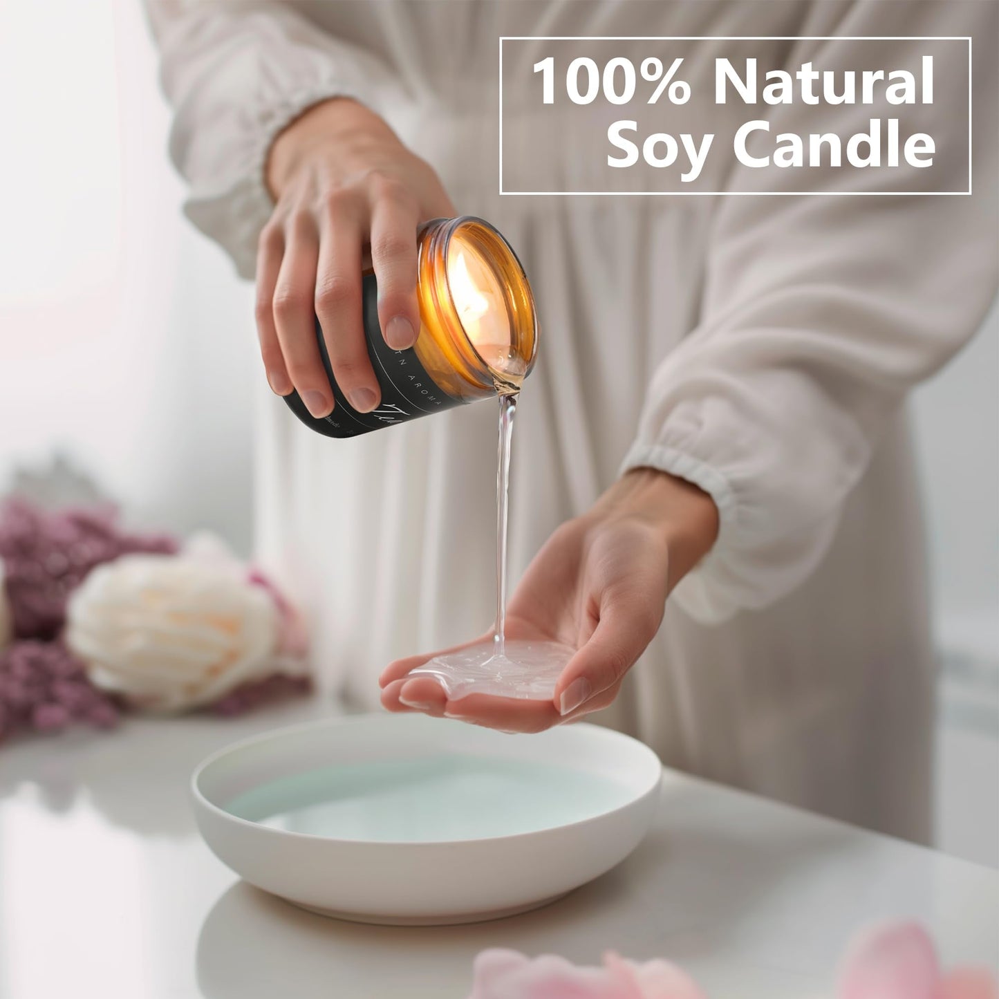 MOASITN Hello Fall Scented Candle – Natural Soy, Handmade 7oz Jar | Aromatherapy Gift for Women & Men